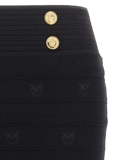 Shop Pinko Love Birds Jacquard Calf-length Skirt In Black