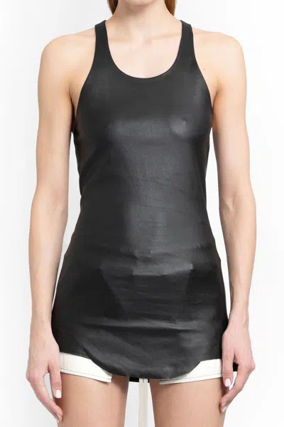 Shop Rick Owens Stretch Leather Top In Black