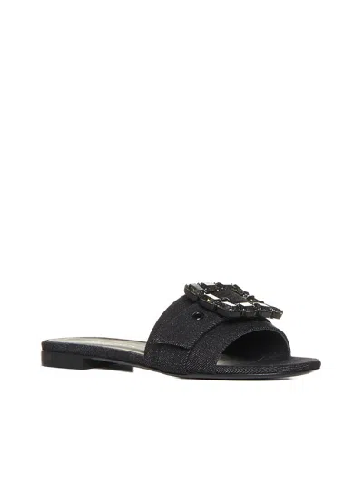 Shop Roberto Festa Sandals In Nero+black Diam