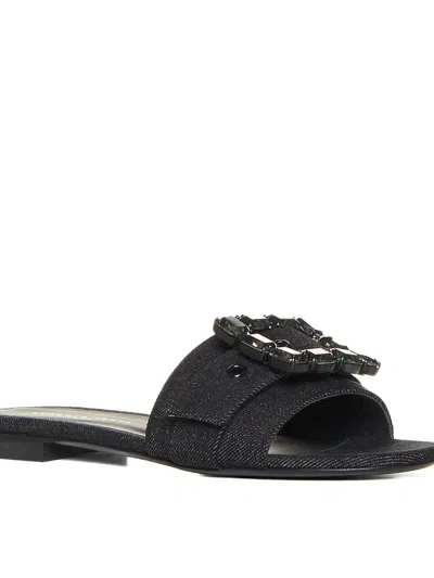 Shop Roberto Festa Sandals In Nero+black Diam