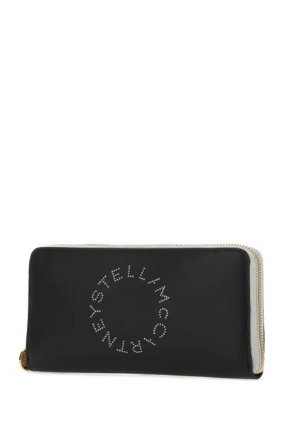 Shop Stella Mccartney 'continental Logo' Wallet In Black