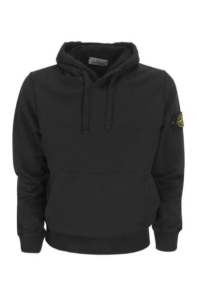 Shop Stone Island Hooded Sweatshirt In Black