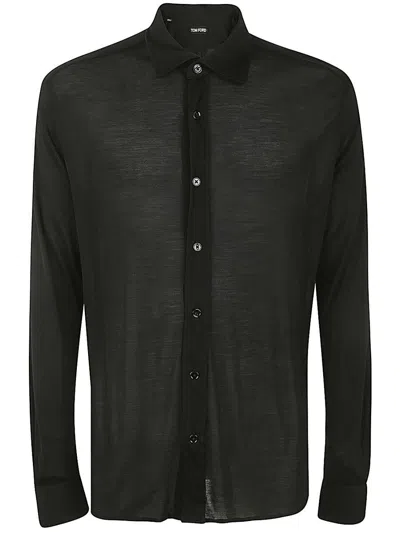 Shop Tom Ford Cut And Sewn Long Sleeve Shirt Clothing In Black