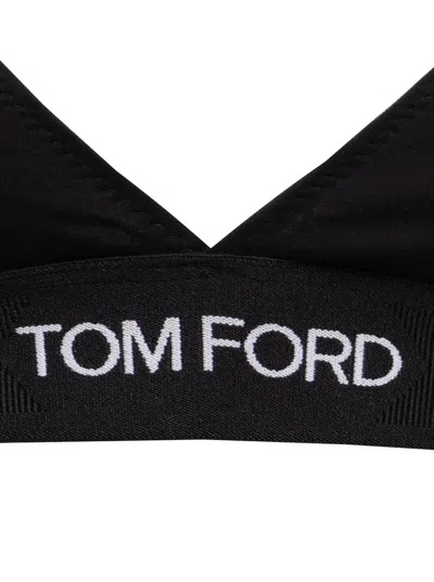 Shop Tom Ford Top With Logoed Band In Black