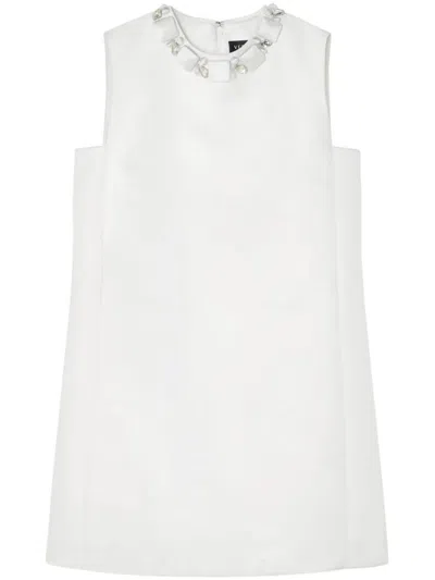 Shop Versace Silk Blend Duchesse Cocktail Dress With Embroidery Clothing In White