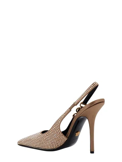 Shop Versace Heeled Shoes In Camelgold