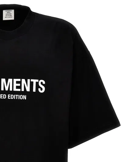 Shop Vetements Logo Cotton T-shirt In Black