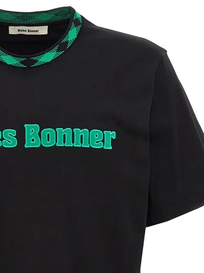 Shop Wales Bonner Logo Cotton T-shirt In Black