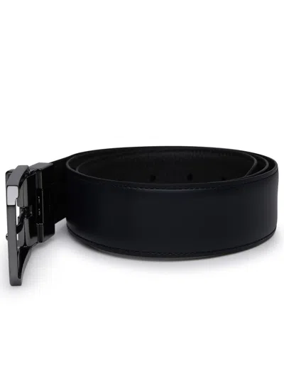 Shop Zegna Black Leather Belt