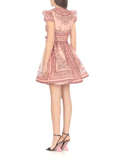 Shop Zimmermann V-neck Dress In Pink