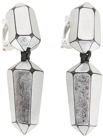 Shop Monies Verida Earring Accessories In Leather Silver