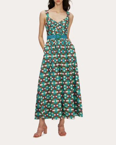 Shop Diane Von Furstenberg Women's Krystel Dress In Eden Check