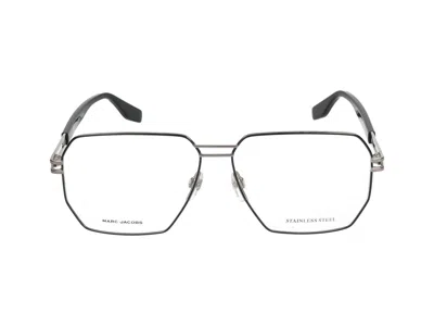 Shop Marc Jacobs Eyeglasses In Ruthenium Black