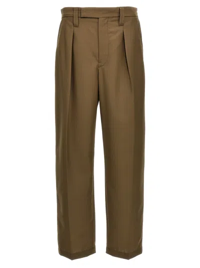 Shop Lemaire One Pleat Pants In Brown