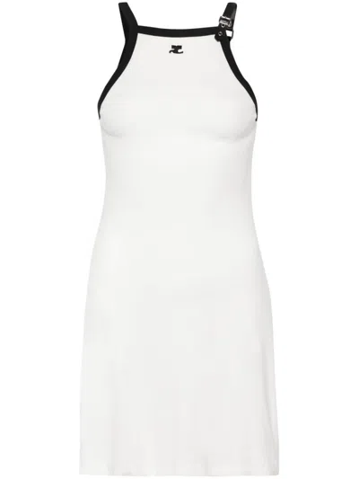 Shop Courrèges Courreges Dresses In Heritage White/black