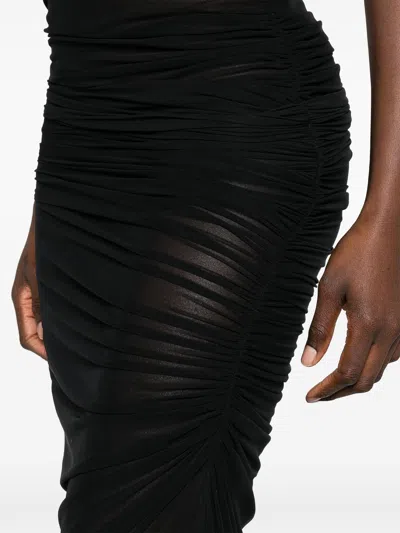 Shop Jean Paul Gaultier Women Embroidered Sequins "gaultier" Mesh Open Back Long Dress In 00 Black