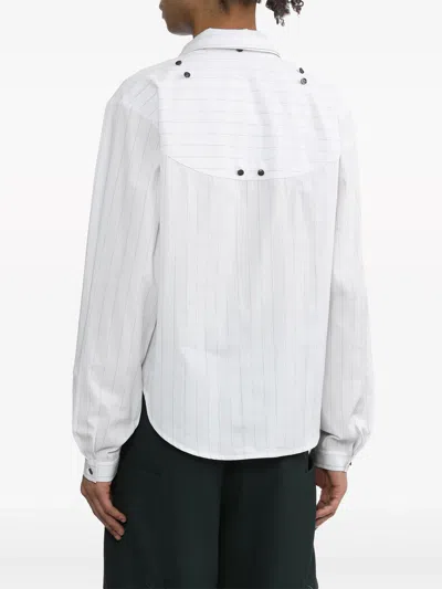 Shop Kiko Kostadinov Men Tonino Shirt Jacket In Wide Beige Stripe