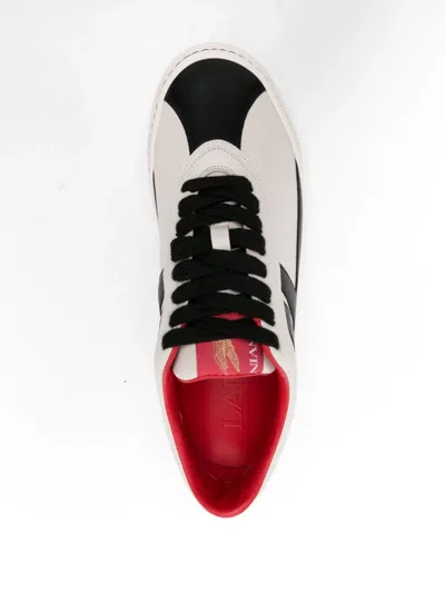 Shop Lanvin X Future Men Leather Cash Sneakers In B013 Off White/black
