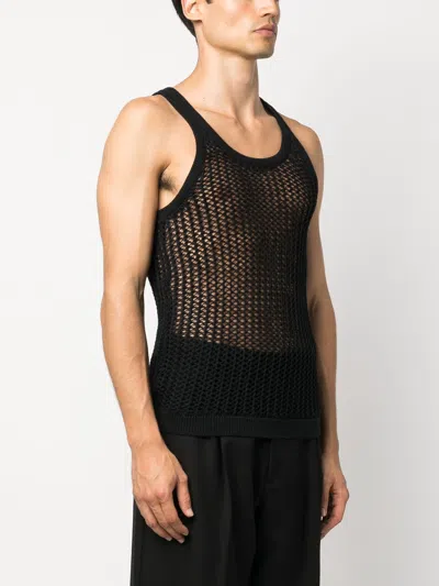 Shop Louis Gabriel Nouchi Men Fishnet Knitted Tank Top In 001 Black