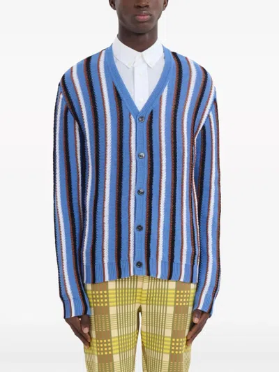 Shop Marni Men Cotton Knit Cardigan In Inb37 Opal