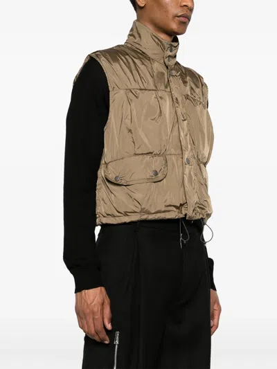 Shop Our Legacy Men Cropped Exhale Puffa Vest In Cavalry Olive Aero Nylon