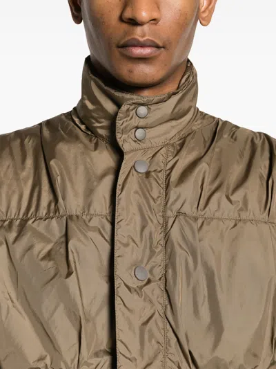 Shop Our Legacy Men Cropped Exhale Puffa Vest In Cavalry Olive Aero Nylon