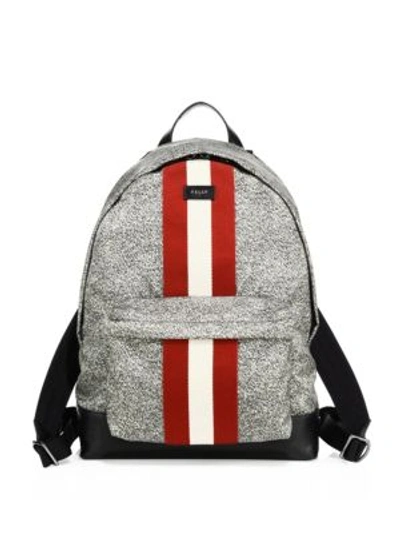 Bally Racing Striped Nylon Backpack In Multi
