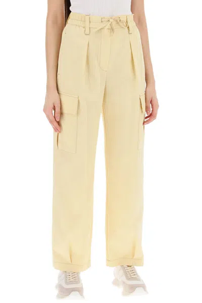 Shop Brunello Cucinelli Gabardine Utility Pants With Pockets And In Yellow