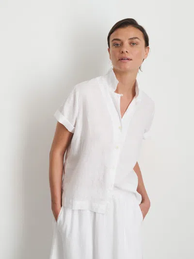 Shop Alex Mill Maddie Camp Shirt In Linen In White