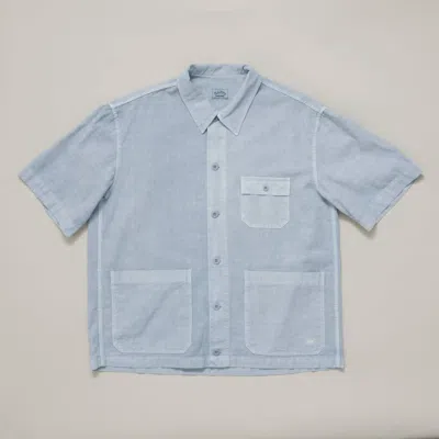 Shop Kappy Pigment Half Polo Shirt In Sky Blue