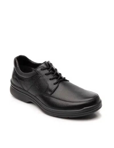 Flexi Men's Leather Oxford Shoe In Black In Black