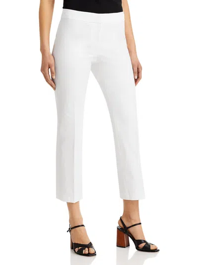 Shop Lafayette 148 Womens High Rise Solid Cropped Pants In White