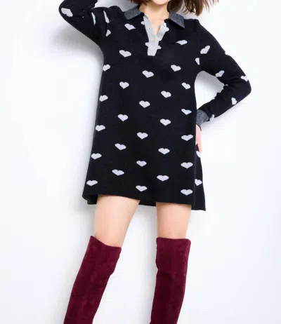 Lisa Todd Heart Content Dress In Black/silver In Black