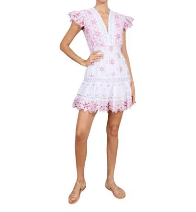 Shop Temptation Positano Gaiola Mini Dress In Fuchsia Bianco In Multi