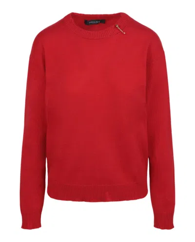 Shop Versace Cashmere Blend Sweater In Red
