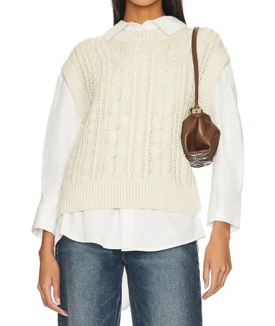 Shop Velvet By Graham & Spencer Hadden Sweater Vest In Cream In White