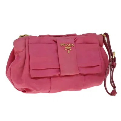 Shop Prada Synthetic Clutch Bag () In Pink