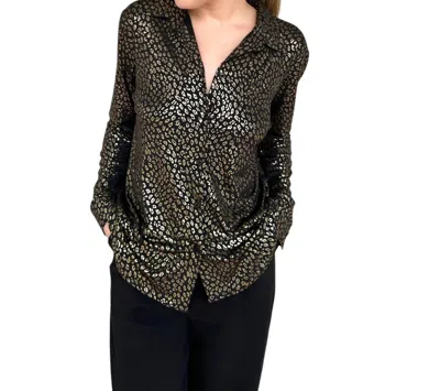 Shop Elliott Lauren Gold Digger Lurex Shirt In Black