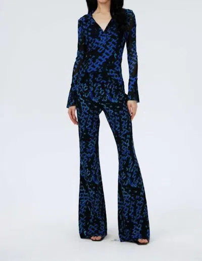 Shop Diane Von Furstenberg Mackenzie Top In Folded Chain Blue In Multi