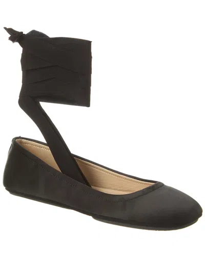Shop Yosi Samra Simone Ankle Wrap Flat In Black
