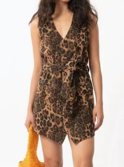Shop Frnch Cicilia Leopard Dress In Brown