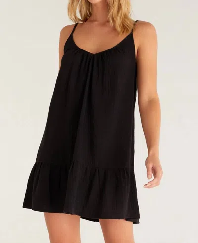 Shop Z Supply Amalia Gauze Mini Dress In Black