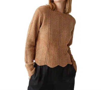 Michael Stars Lakin Cropped Pullover Sweater In Gold