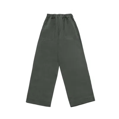 Shop Kappy One Tuck Wide Fatigue Pants In Khaki In Green
