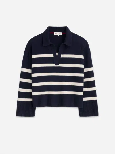 Shop Alex Mill Isa Striped Pullover In Navy/white In Multi