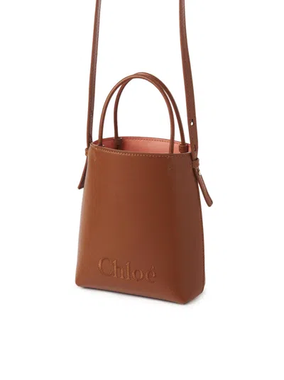 Shop Chloé Chloe` Women  Sense Micro Tote Bag In Brown