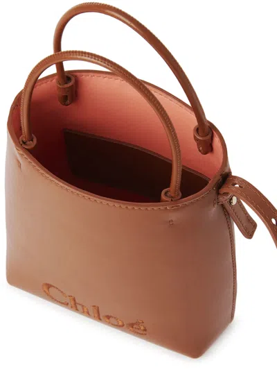 Shop Chloé Chloe` Women  Sense Micro Tote Bag In Brown