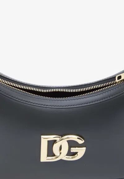 Dolce & Gabbana 3.5 Dg Logo Leather Shoulder Bag In Black