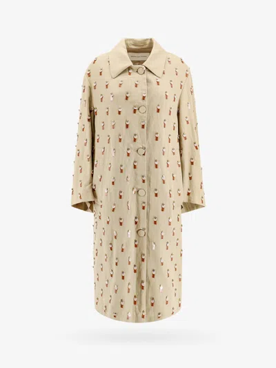 Shop Dries Van Noten Woman Coat Woman Beige Coats In Cream