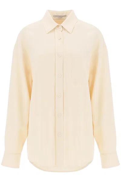 Shop Stella Mccartney Oversized Shirt In Crepe Jersey Women In Cream